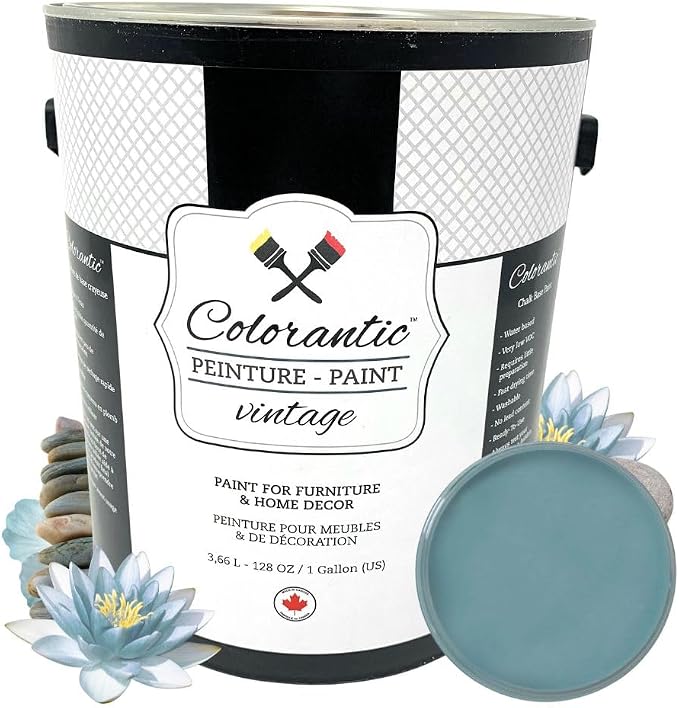 COLORANTIC | Zen Chalk Paint for Furniture | An inspiring vintage blue grey | 128 oz Gallon