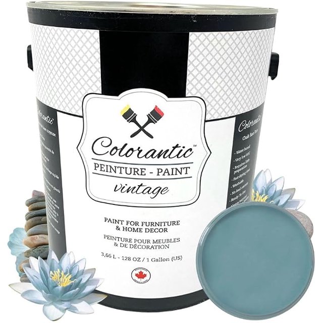 COLORANTIC | Zen Chalk Paint for Furniture | An inspiring vintage blue grey | 128 oz Gallon
