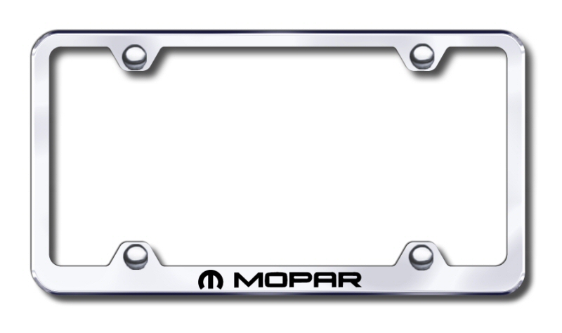 Automotive Gold License Plate Frame LFW.MOP.EC Mopar Wide Body; Laser Etched; Chrome; Stainless Steel; With Model Specific Hardware And Theft Deterrent Cap
