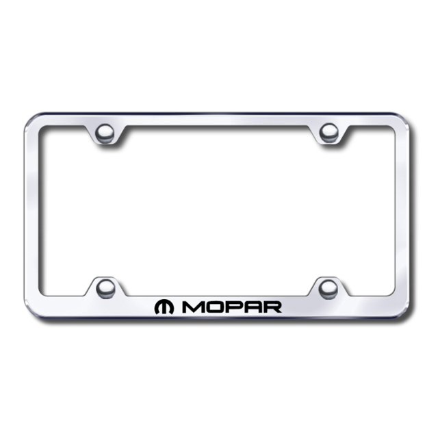 Automotive Gold License Plate Frame LFW.MOP.EC Mopar Wide Body; Laser Etched; Chrome; Stainless Steel; With Model Specific Hardware And Theft Deterrent Cap