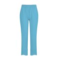thumbnail image 2 of Innerwin Palazzo Pant High Waist Ladies Harem Pants Beach Solid Color Boho Trousers Deep Blue 2XL, 2 of 3