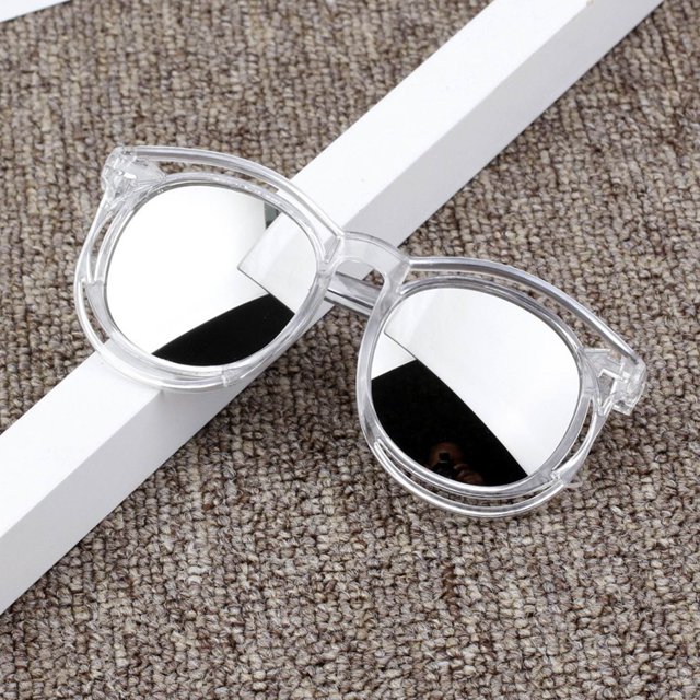 Faithtur Lunettes de Soleil d'Été pour Petits Enfants, Lunettes de Soleil à Monture Ronde en Résine, Lunettes de Soleil de Mode Sauvage Anti-UV Pliables
