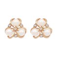 thumbnail image 1 of 2 Pieces Hairpin Headdress Flat Back Non-perforated Design Shiny Rhinestones Beautiful Pearl Flower Buckle for Dancing Party Flower Ball, 1 of 7