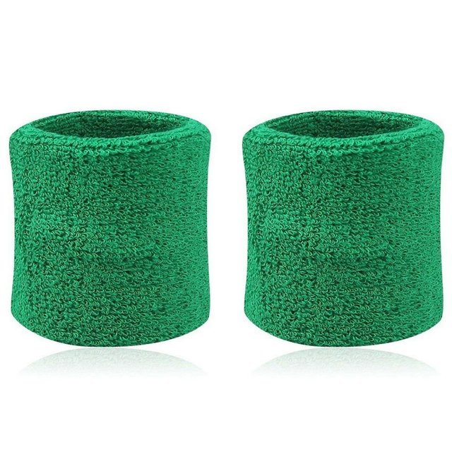 2Pcs Sports Wristband Solid Color Absorbent Cotton Breathable Quick Dry Sweatband for Tennis