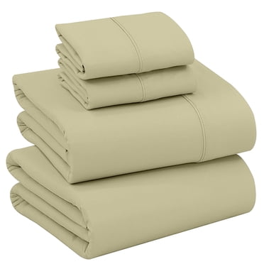 RUVANTI Draps Grand 100 % Coton, Ensemble de Draps Grand Percale, Vert Sauge