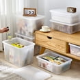 thumbnail image 4 of WRXMIJNHGSA Home Textile Storage Under $20 Transparent Storage Box Plastic Storage Frosted Toy Organizer Living Room Bedroom Closet Storage Box With Lid Organizer, 4 of 6