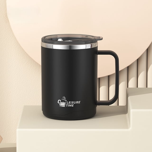 SSZMDLB Stainless Steel Water Cup 500ml, Double Layer Insulated Vacuum Cup, Leakproof Sealed Lid Coffee Cup Tea Cup for Office Travel Gym, Insulated Tumbler Thermal Mug