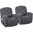 thumbnail image 1 of Super Stretch Couch Covers Recliner Covers Recliner Chair Covers Form Fitted Standard / Oversized Power Lift Reclining Slipcovers, Feature Soft Thick Jacquard, Grey, 2 Pack, 1 of 7