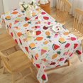 thumbnail image 1 of Summer Rectangle Tablecloth 60x120 Inch Lemon Ice Cream Watermelon Print, Waterproof Polyester Cover for Dining, Party, Patio, Outdoor, 1 of 6
