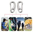 thumbnail image 3 of 6PCS Boat Marine Stainless Steel Egg Shape Spring Snap Hook Clips Quick Carabiner Outdoor Buckle, 3 of 8