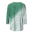thumbnail image 4 of Pompotops T-shirt Ample à Imprimé Léopard pour Femme, Manches 3/4, Col Rond, Haut Décontracté, Liquidation, 4 of 5