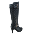 thumbnail image 4 of Bottes à Talons Hauts à Fermeture Éclair à Bout Rond Décontractées pour Femmes Dames (Noir, 7.5), 4 of 5