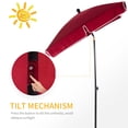 thumbnail image 4 of Outsunny Parasol Rectangulaire de Patio 6,5 X 4 Pi en Aluminium, Inclinable et Ajustable, Parasol de Jardin, Pare-Soleil, Auvent Extérieur, Rouge, 4 of 10