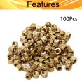 thumbnail image 4 of Wekity Écrous Moletés Filetage Femelle M4x4mm, 100 Pcs OD Laiton Fileté Insert Écrous d'Injection Joint Soudé Hydraulique Assortiment Kit pour Impression 3D Moulage par Injection-0621, 4 of 5