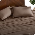 thumbnail image 4 of Bare Home Bamboo Sheet Set - Made from Rayon Fibers - Deep Pockets - 4 Piece - Split Head Flex King, Taupe, 4 of 7