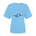 thumbnail image 4 of Diufon Hauts de la Saint-Valentin pour Femmes Tunique Décontractée à Manches Courtes Col Rond Chemisier Imprimé Graphique Mignon Tendance, 4 of 6