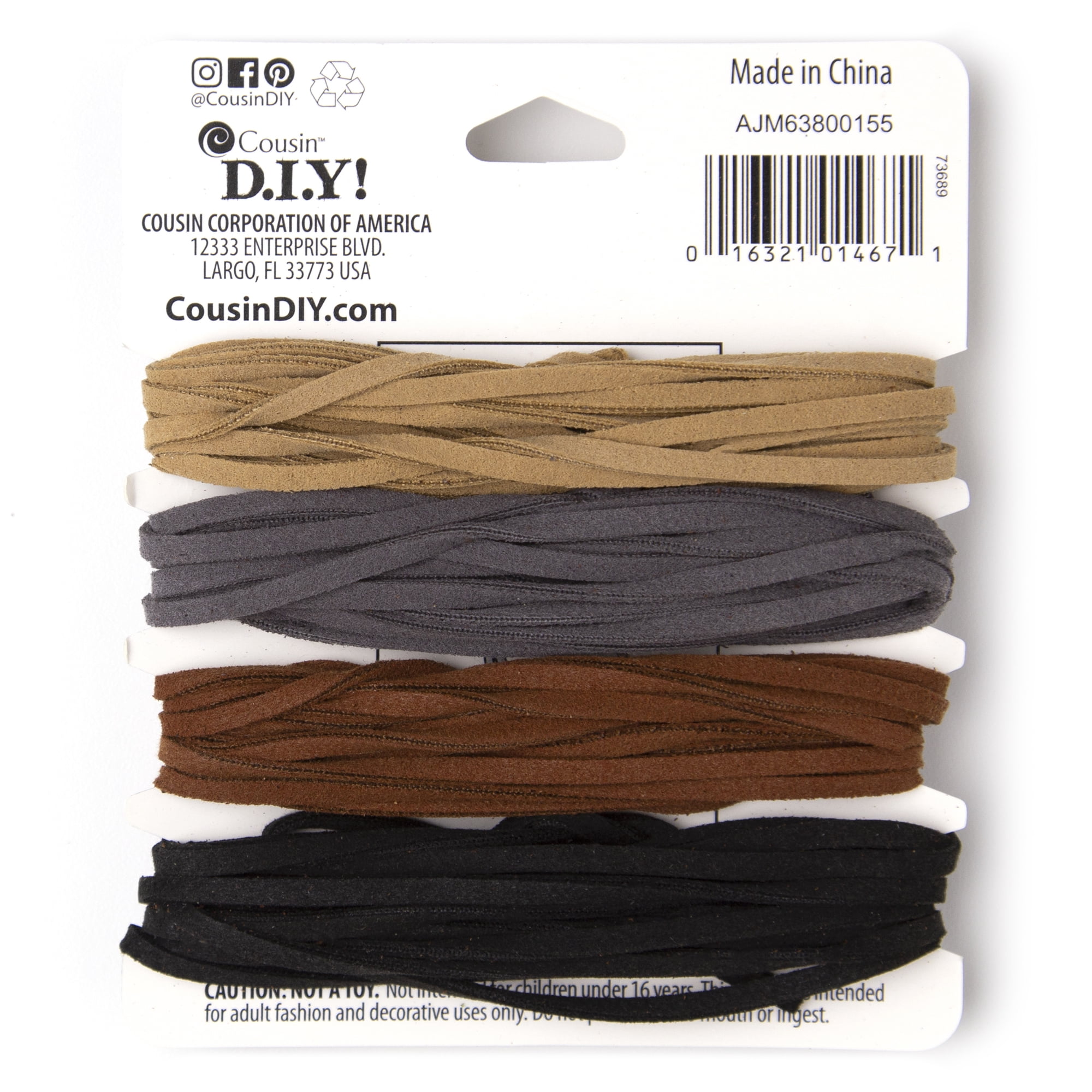 Cousin 40 ft. Faux Natural Suede Cord