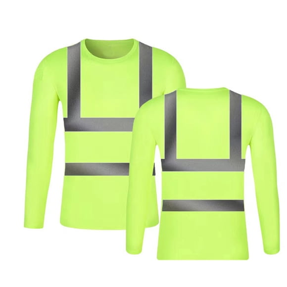 Men High Visibility Reflective Long Sleeve Work T Shirts for Men Durable Breathable Comfortable Apparel