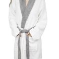 thumbnail image 4 of Women’s 100% Terry Cotton Bathrobe Toweling Gown Robe Two Tone, 4 of 9