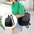 thumbnail image 1 of Women PU Backpack Large Capacity Travel Organizer School Solid Capacity Woman Backpacks Color Causal Adjustable Handbag Rucksack Tote Shoulder Bag Black, 1 of 8
