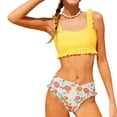 thumbnail image 1 of RXMEKW Two-Piece Swimsuit Set With Floral Print for Girls, Kids' Ruffle Bikini, UPF 50+ Sun Protection, Soft Stretch Fabric for Beach and Pool, 1 of 7