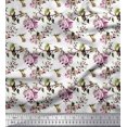 thumbnail image 1 of Soimoi Tissu Popeline de Coton Colibri, Feuilles & Roses Imprimés Floraux au Mètre 56 Pouces de Large, 1 of 3