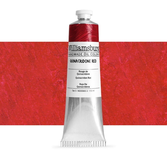 Williamsburg Artist Oil Colors by Golden, Quinacridone Red, 37ml Tube, Professional Oil Paint, Transparent