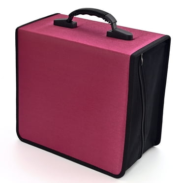432 Capacity CD Case, Heavy Duty Nylon Red DVD Case Bag Holder Organizer Binder