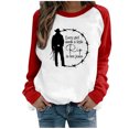 thumbnail image 1 of CEHVOM Mode Femmes Décontracté Imprimé Col Rond Manches Longues T-Shirt Ample Blouse Pull Tops Chandails en Molleton Sans Capuche Liquidation, 1 of 4