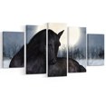 thumbnail image 2 of Cheval Noir au Clair de Lune - Impression sur Toile Animal, 2 of 3