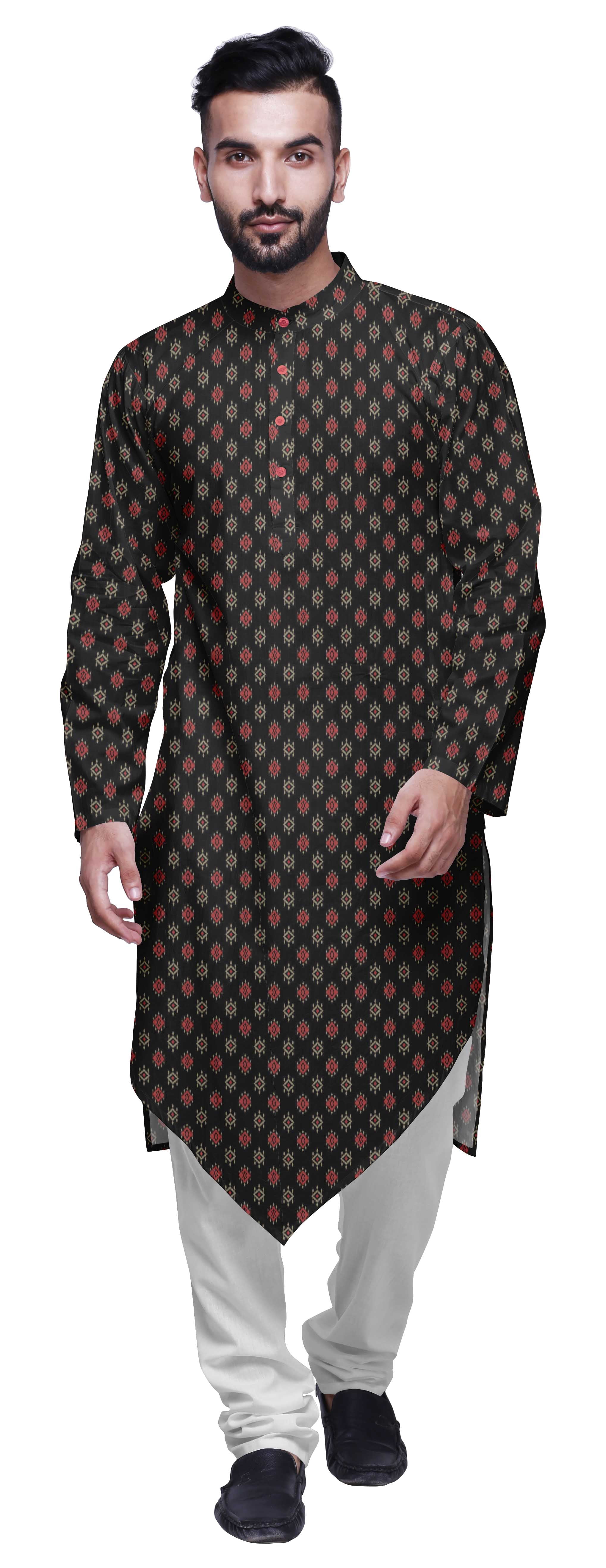 Atasi Designer Long Sleeve Kurta For Boys Casual Printed Cotton Flex Kurta