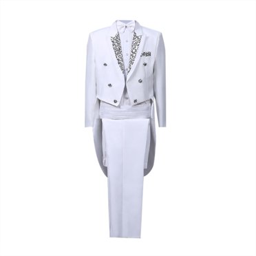 Mens Suit Pants Mens Dress Tuxedo Suit Performance Clothes Magician Stage Performance Clothes Four-piece Suit