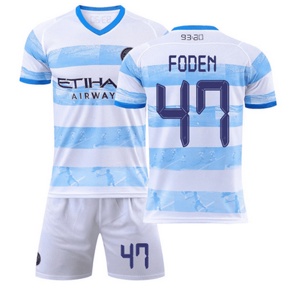 2022 Men's Football Jerseys suit 47# FODEN summer short sleeve Women's Sport running Soccer Uniforms SOCK Set