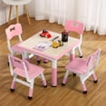 thumbnail image 2 of Kids Table and Chairs Set, Height Adjustable Desk with 4 Seats for Ages 2-10,Arts & Crafts Table,Graffiti Desktop, Non-Slip Legs, Max 300lbs, Children Multi-Activity Table for Classrooms,Daycares,Home, 2 of 8