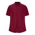 thumbnail image 4 of Birdeem Shirts for Men Men Casual Solid Color Button Short Sleeve Turndown Collar Blouse Shirt, 4 of 12