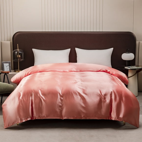 Skimsklo Satin Duvet Cover Queen Size 68X90 Inches with Hidden Zipper Closure - Silk Alternative Bedding Set, Soft Breathable Comforter Cover for All Seasons, Wrinkle Resistant Luxury Hotel Style Be