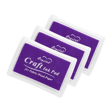 Uxcell 3 Pcs Tampon d'Encre pour Doigts pour Tampons en Caoutchouc, 15 x 24 Pouces Tampon d'Encre Pigment Lavable Tampons pour Empreintes Papier de Tampon Empreinte Bois Tissu Scrapbooking, Bleu Violet