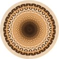 thumbnail image 1 of Ahgly Tapis Rond Lavable en Machine Intérieur Transitionnel Marron Or, 3 Pieds Rond, 1 of 7