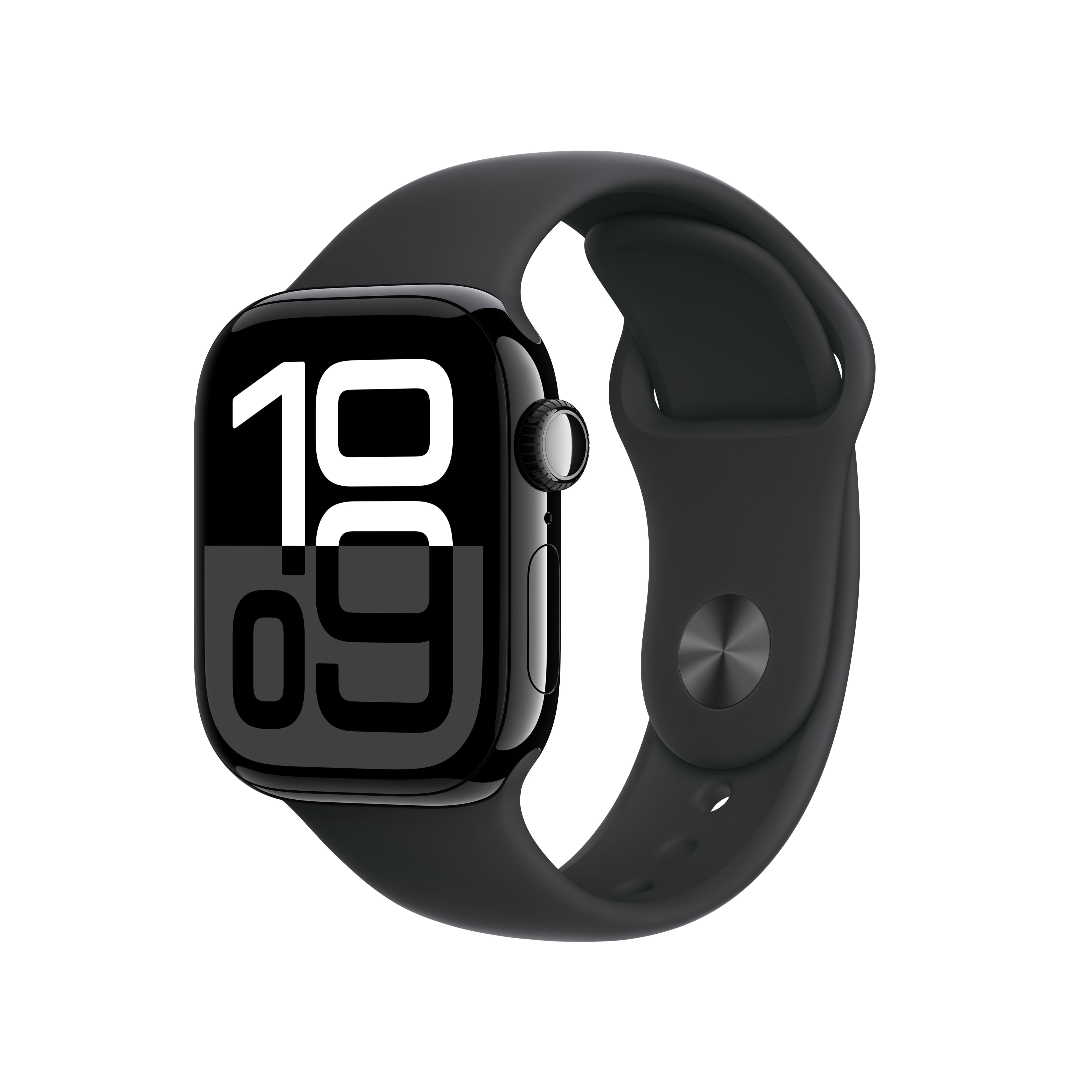 Refurbished Apple Watch Series 10 GPS Smart Watch, 46mm Jet Black Aluminum Case, Black Sport Band, MWWP3AM/A