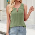 thumbnail image 2 of Timegard Tank Top for Women Keyhole Neck Ribbed Sleeveless Comfy Solid Color Casual Tee Shirts, 2 of 8