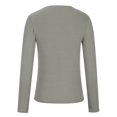 thumbnail image 5 of Qertyioot Women's Fall Fashion Long Sleeve Stretch Slim Fitted Ribbed T-Shirt Blouse Solid Basic Tops, 5 of 5