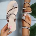 thumbnail image 1 of LSLJS Sandales d'Été pour Femmes à entre-Doigt, Ballerines à Strass, Sandales de Plage Décontractées, Pantoufles pour Femmes, 1 of 9