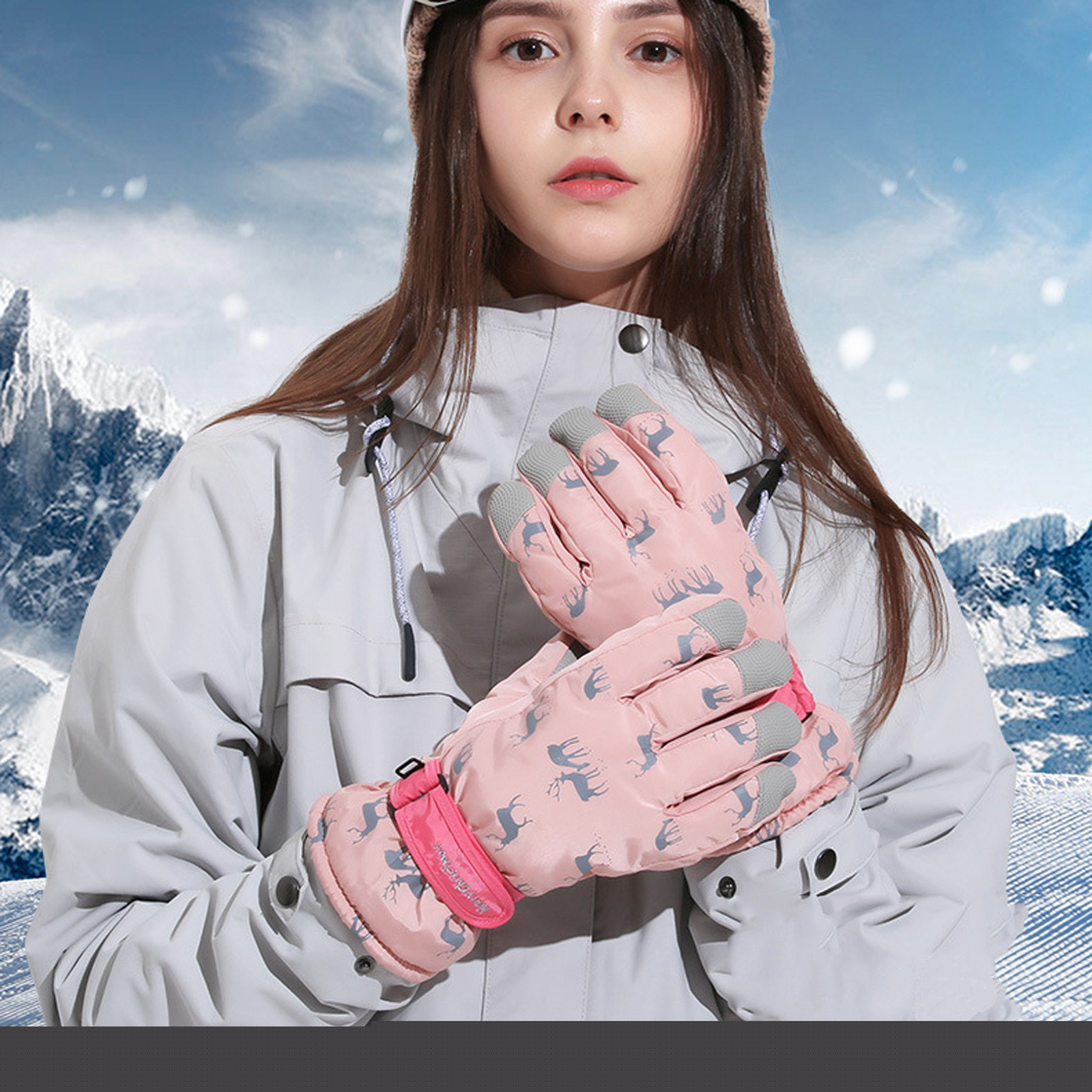 thumbnail image 2 of Penkiiy Gants d'Hiver pour Femmes Gants de Ski d'Hiver Femme Gants Chauds et Anti-Gel Gants Roses, 2 of 6