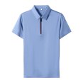 thumbnail image 1 of BOBOGOJP Mens Casual Button Down Shirts Short Sleeve Performance Button-Down Shirt,Light Blue 4XL, 1 of 5