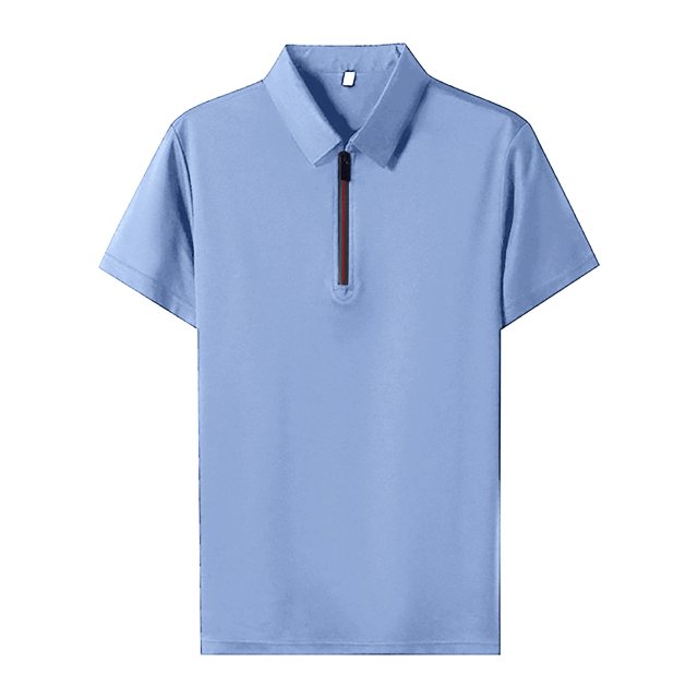 BOBOGOJP Mens Casual Button Down Shirts Short Sleeve Performance Button-Down Shirt,Light Blue 4XL