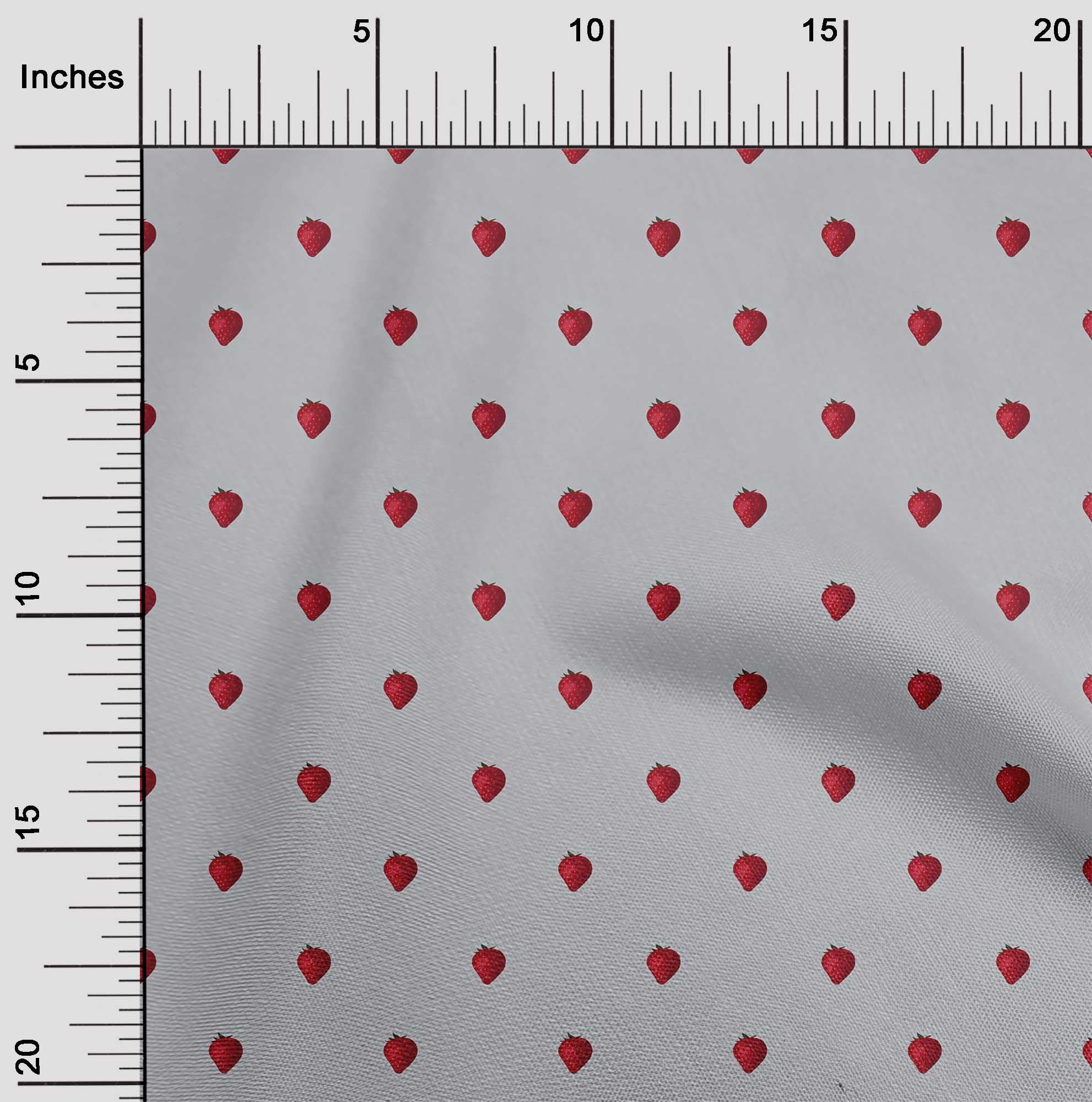 oneOone Cotton Flex Fabric Strawberry Fruit Print Fabric BTY 40 Inch Wide