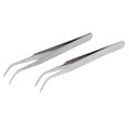 thumbnail image 1 of Unique Bargains 110mm Length Bent Curved Pointed Tip Tweezers Pliers Tool 2 Pcs, 1 of 2