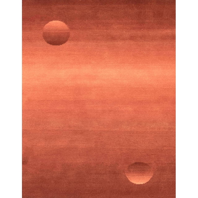 Ahgly Company Tapis d'Intérieur Rectangulaire Abstrait Orange Rouge, 2 Pieds x 5 Pieds