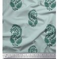 thumbnail image 1 of Soimoi Velvet Fabric Leaves Block Print Fabric by Yard 58 Inch Wide, 1 of 5