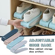 Wzzjkit Shoe Slots Organizer, Shoe Rack Shoe Organizer 50% Space-Saving Storage Shoe Organizer for Closet, Shoe Stacker Shoe Slots Double Stack Shoe Holder